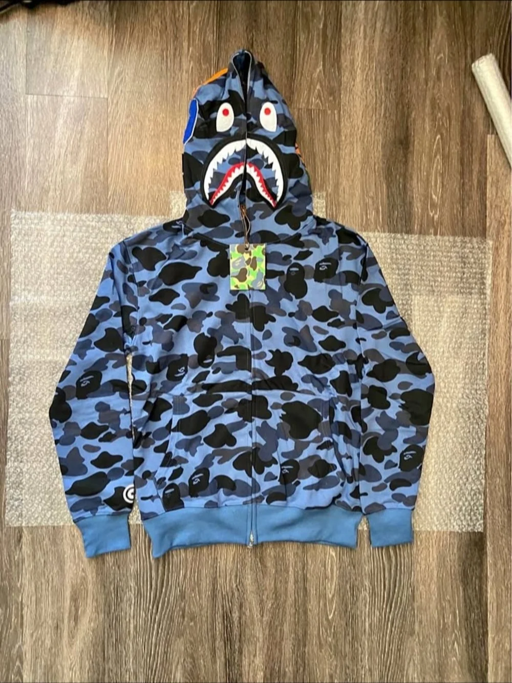 Blue camo bape hoodie